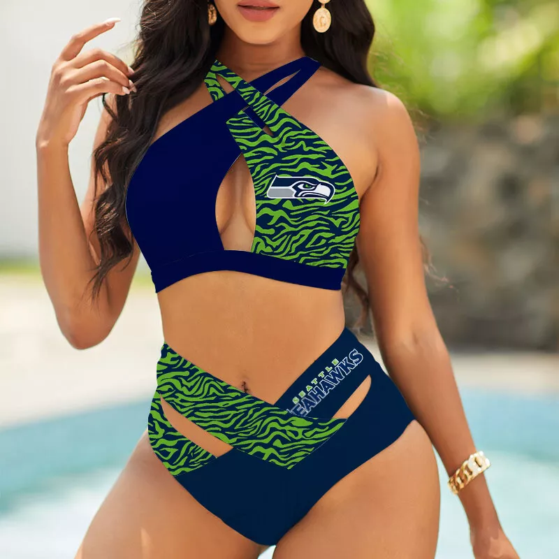 Philadelphia Eagles Women's 2PCS Bikini Swimsuit Crisss Cross Cutout Bathing Suit ACC1190