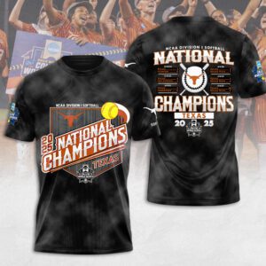 2025 NCAA Texas Longhorns Softball Women's College World Series Champions Unisex Performance T-Shirt FBH1025