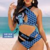 Custom Lilo & Stitch Women's 2PCS Bikini Swimsuit Crisss Cross Cutout Bathing Suit EBN1014
