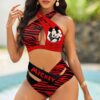 Custom Mickey Women's 2PCS Bikini Swimsuit Crisss Cross Cutout Bathing Suit EBN1006