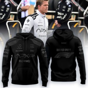 F1 The Movie - Brad Pitt 2025 APXGP Black In Black Unisex Performance Hoodie BPM1003