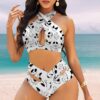 Jack Skellington Women's 2PCS Bikini Swimsuit Crisss Cross Cutout Bathing Suit EBN1018