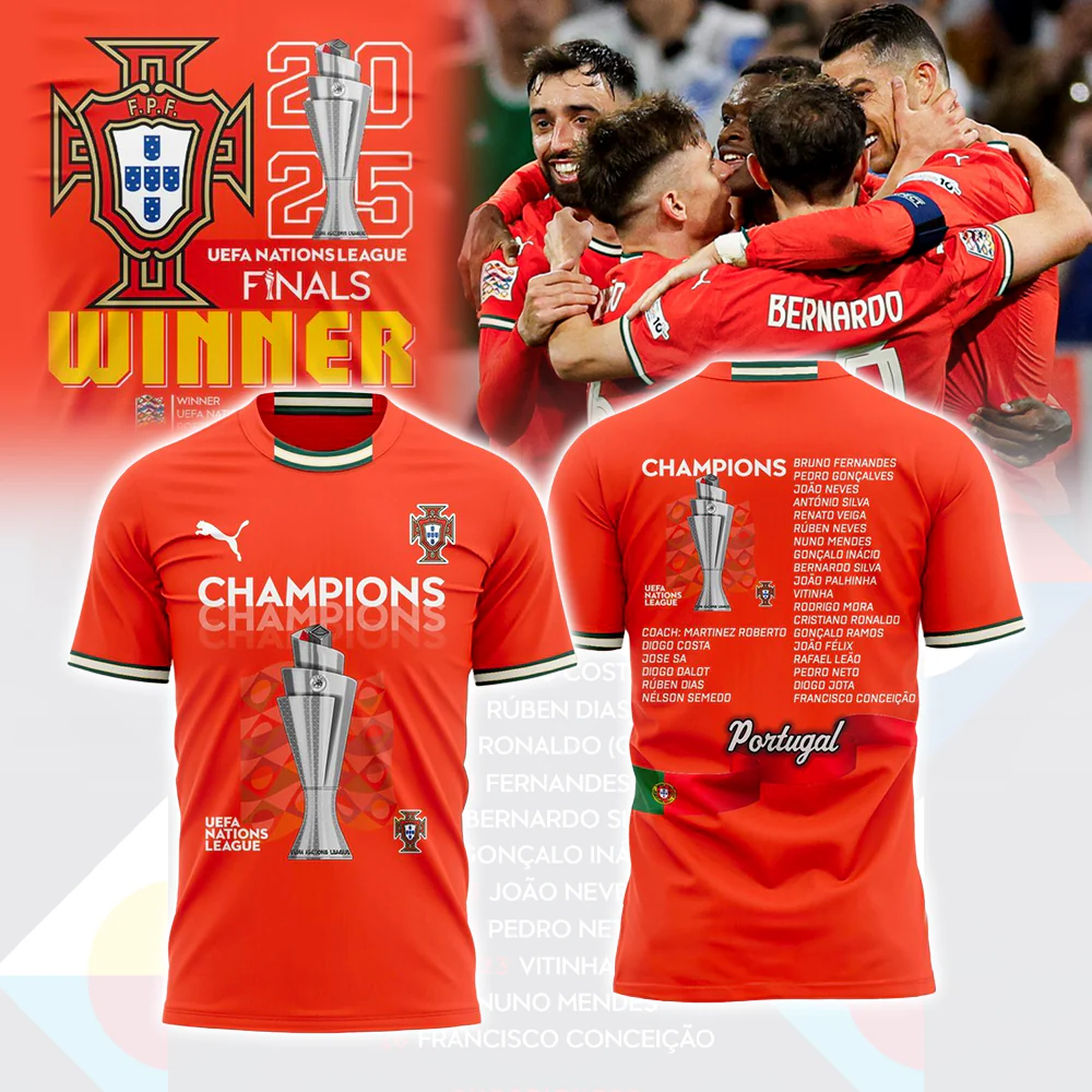 Portugal Champions UEFA Nations League 2025 Unisex Performance T-Shirt Limited Edition FBH1010