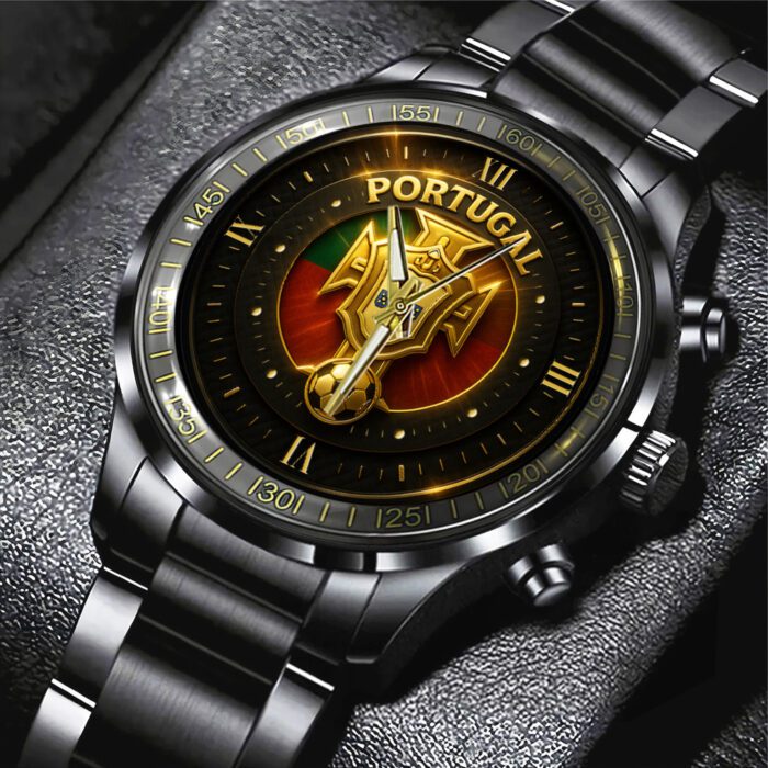Portugal National Football Team Black Stainless Steel Watch GNT6005