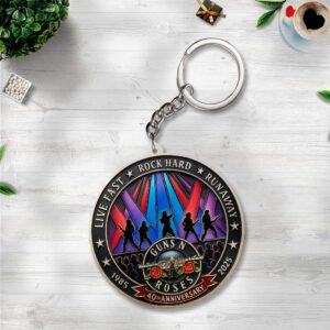 Guns N' Roses Custom Shape 2-sided Keychain GKC1080