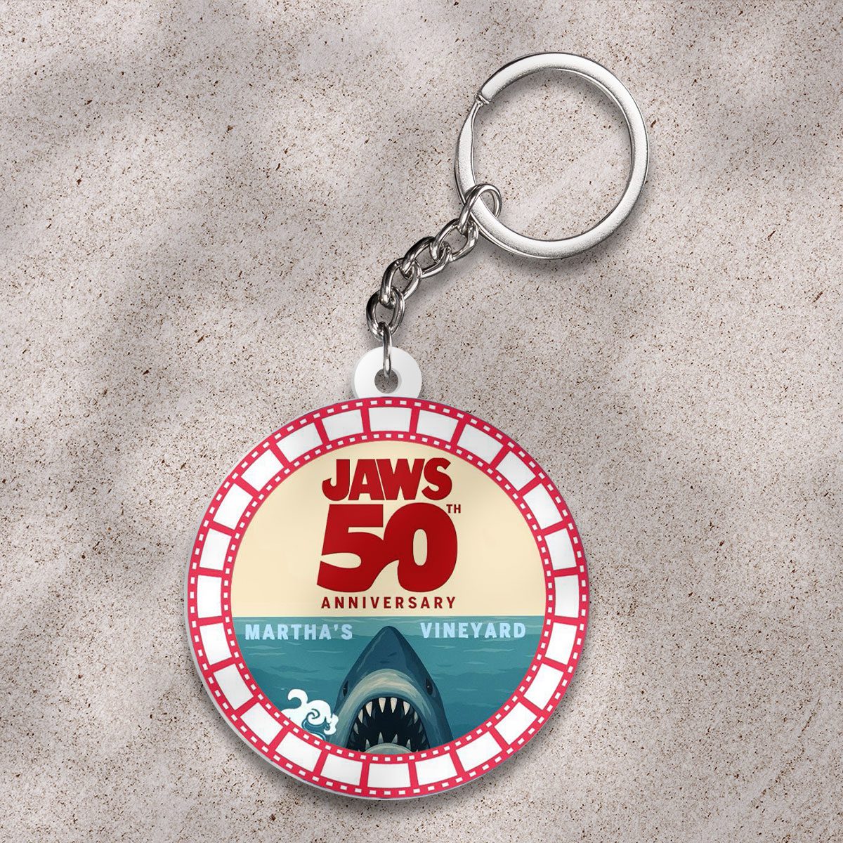 Jaws-Custom-Shape-2-sided-Keychain-GKC1187 Jaws Custom Shape 2-sided Keychain GKC1187