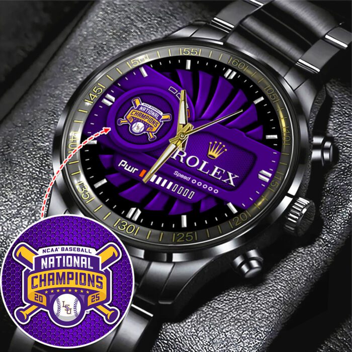 LSU Tigers National Champs 2025 Baseball x Rolex Black Stainless Steel Watch CLD1023