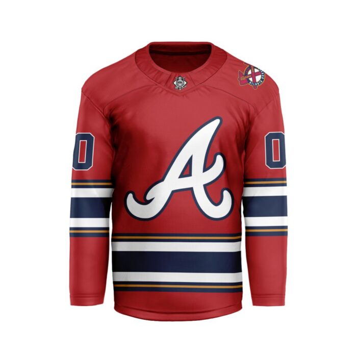 MLB Atlanta Braves Personalized Home Style Hockey Jersey