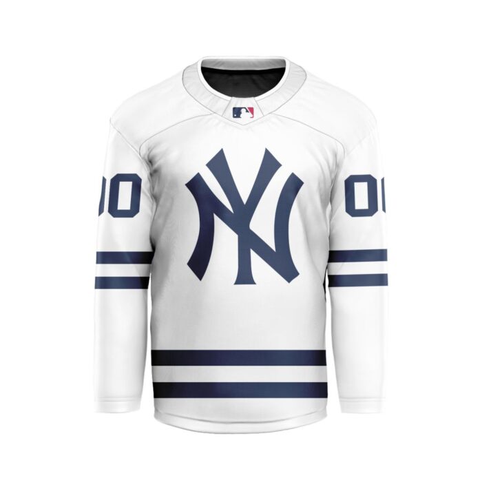 MLB New York Yankees Personalized Away Style Hockey Jersey