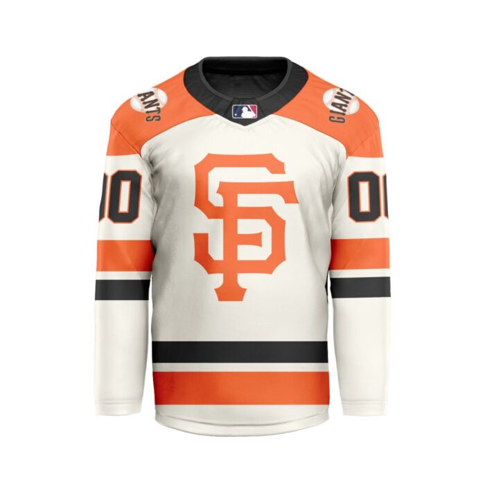 MLB San Francisco Giants Personalized Away Style Hockey Jersey