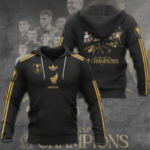 Mexico National Team Gold Cup Champions Black Unisex Performance Hoodie