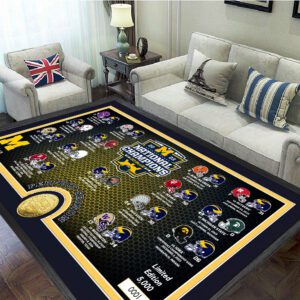 Michigan Wolverines Football Rectangular Rug Floor Decor GRR1115