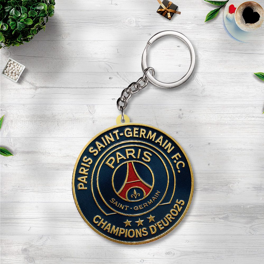 Paris-Saint-Germain-UEFA-Champion-League-2025-Winner-Custom-Shape-2-sided-Keychain-GKC1112 Paris Saint-Germain UEFA Champion League 2025 Winner Custom Shape 2-sided Keychain GKC1112