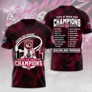 Queensland Maroons 25th State of Origin Champion Unisex Performance T-Shirt QMC1017