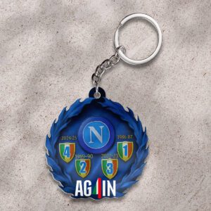 S.S.C. Napoli Custom Shape 2-sided Keychain GKC1107
