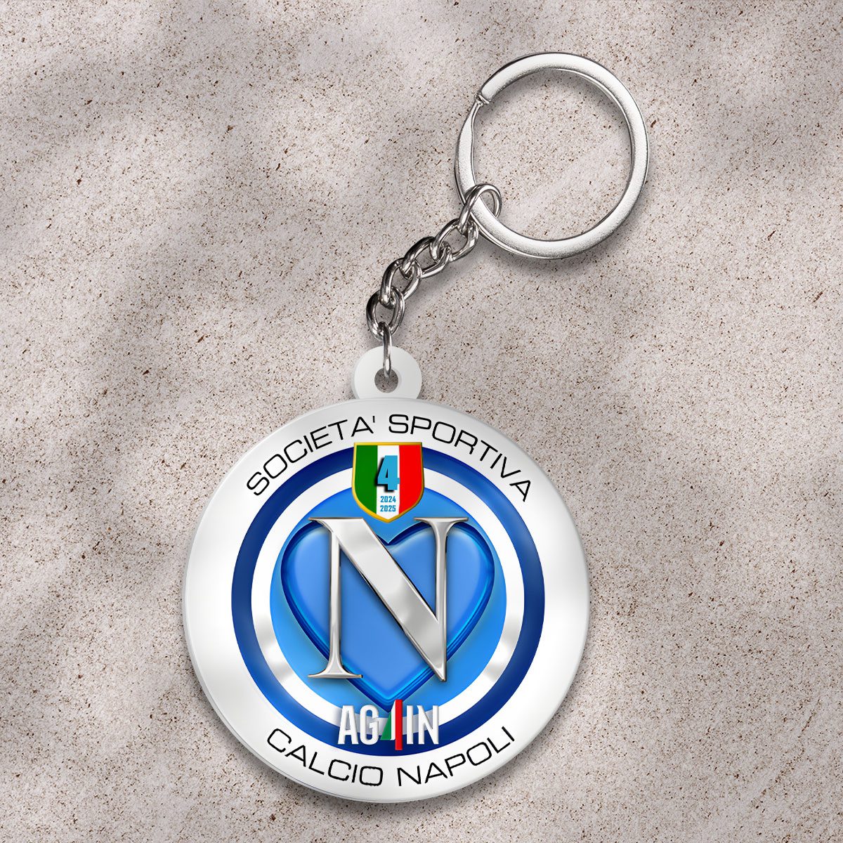 S.S.C.-Napoli-Custom-Shape-2-sided-Keychain-GKC1121 S.S.C. Napoli Custom Shape 2-sided Keychain GKC1121
