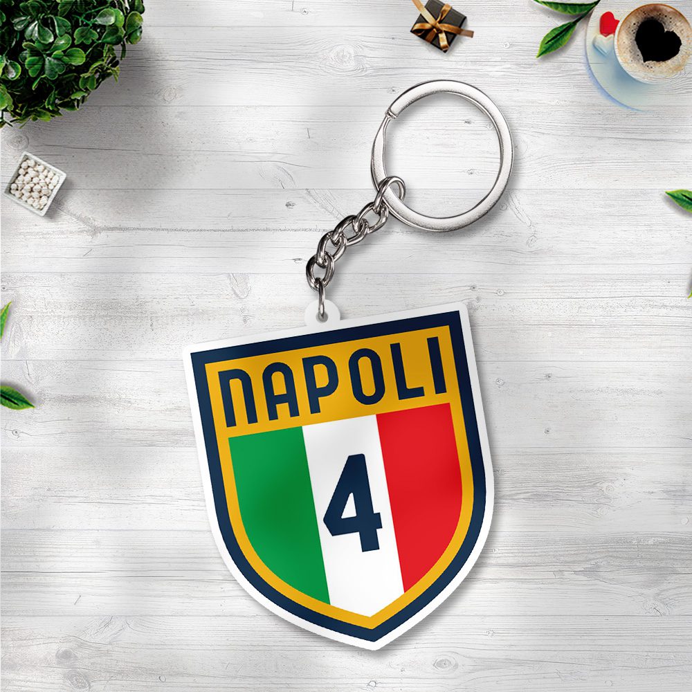 S.S.C.-Napoli-Custom-Shape-2-sided-Keychain-GKC1140 S.S.C. Napoli Custom Shape 2-sided Keychain GKC1140