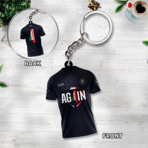 S.S.C. Napoli Custom Shape 2-sided Keychain GKC1162