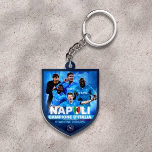 S.S.C. Napoli Custom Shape 2-sided Keychain GKC1168