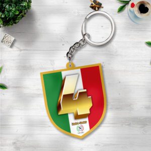 S.S.C. Napoli Custom Shape 2-sided Keychain GKC1176