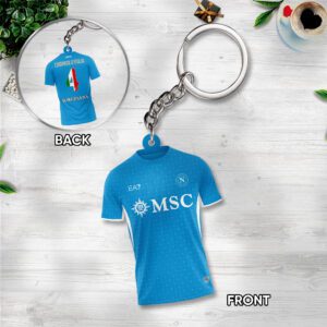 S.S.C. Napoli Custom Shape 2-sided Keychain GKC1184