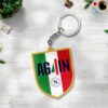S.S.C. Napoli Custom Shape 2-sided Keychain GKC1189