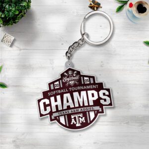 Texas A&M Aggies Women's Softball Custom Shape 2-sided Keychain GKC1200
