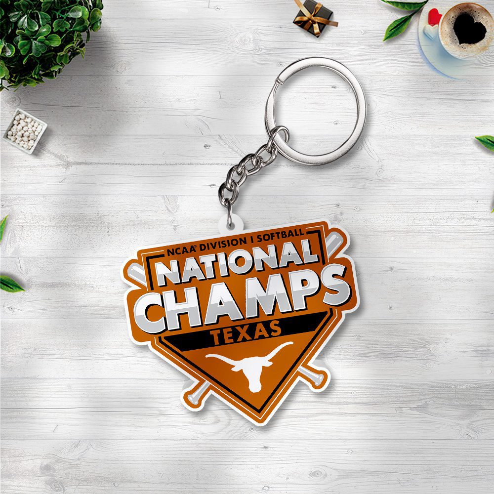 Texas-Longhorns-Womens-Softball-Custom-Shape-2-sided-Keychain-GKC1137 Texas Longhorns Women's Softball Custom Shape 2-sided Keychain GKC1137