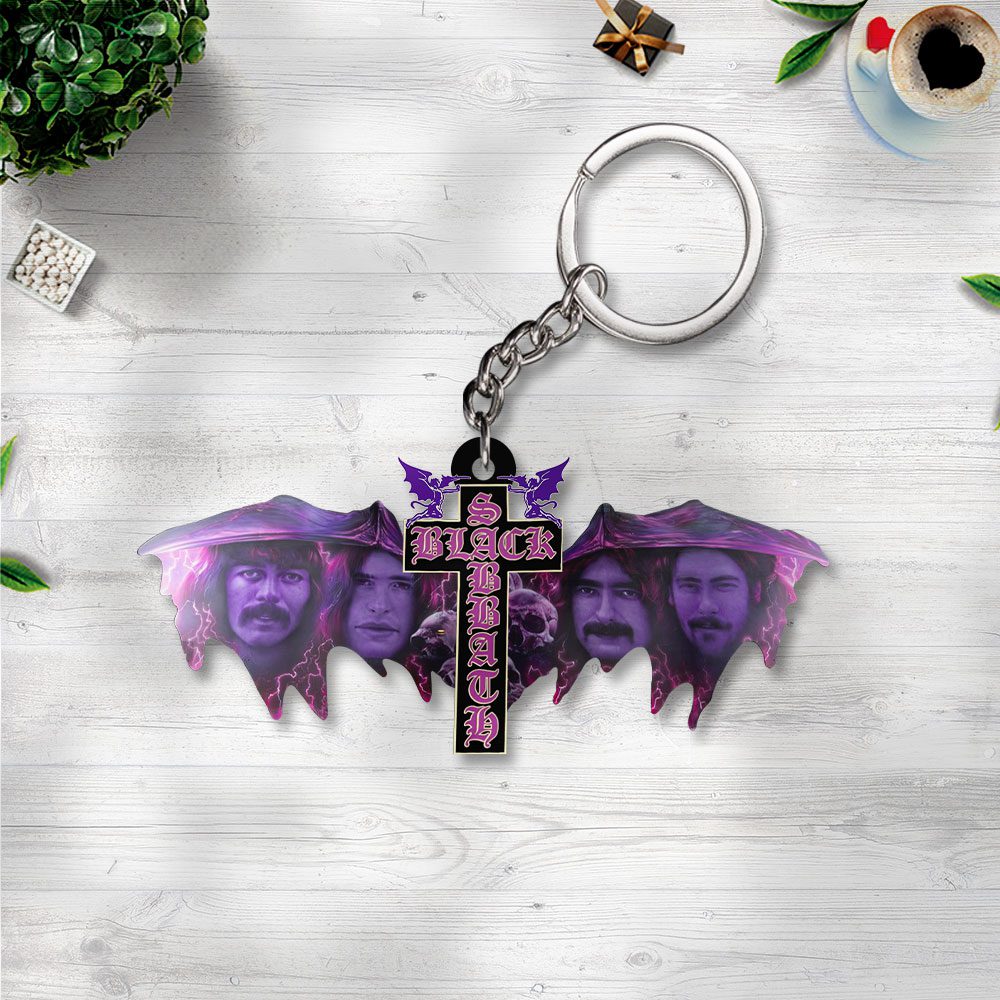 Black-Sabbath-Custom-Shape-1-sided-Keychain-NGB1098 Black Sabbath Custom Shape 1-sided Keychain NGB1098