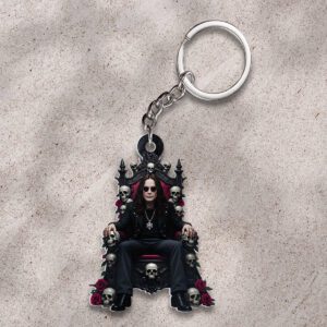 Black Sabbath x Ozzy Osbourne Rest In Peace 2025 Custom Shape 2-sided Keychain NGB1030
