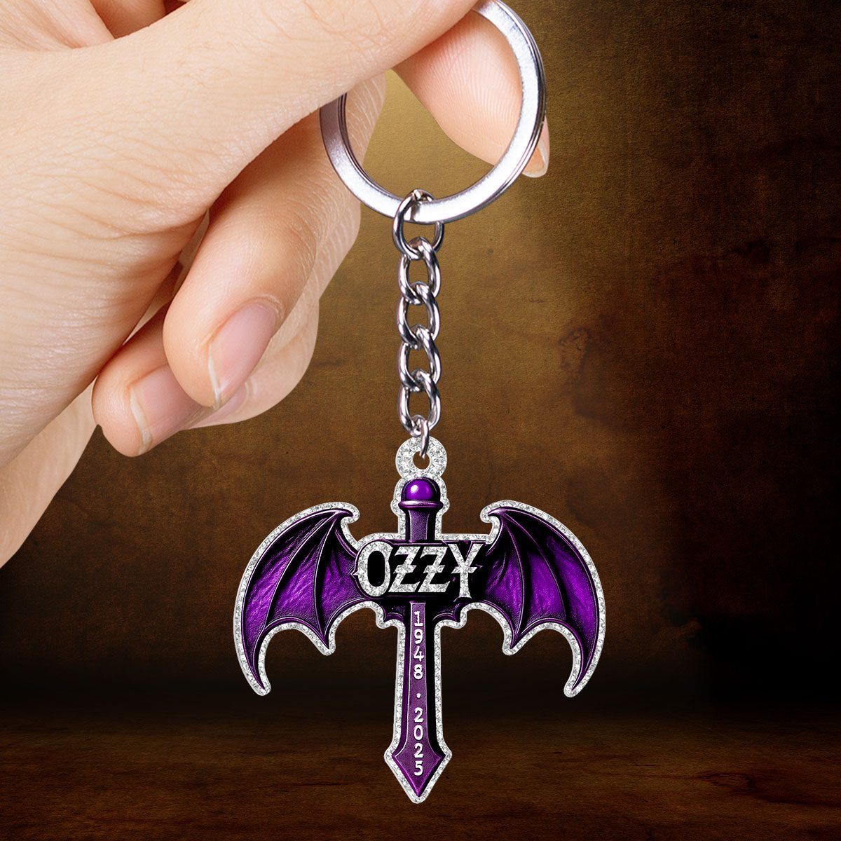 Black-Sabbath-x-Ozzy-Osbourne-Rest-In-Peace-2025-Custom-Shape-2-sided-Keychain-NGB1051-1