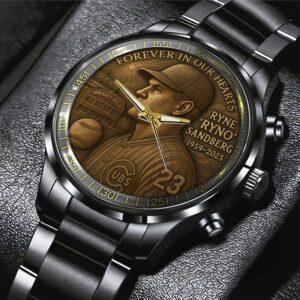 Chicago Cubs x Ryne Sandberg Black Stainless Steel Watch NGB1214