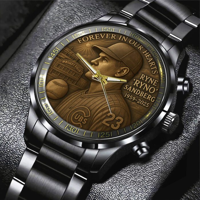Chicago Cubs x Ryne Sandberg Black Stainless Steel Watch NGB1214