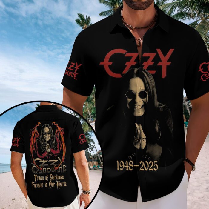 Ozzy Osbourne Rest In Peace 2025 Short Sleeve Dress Shirt NGB1161