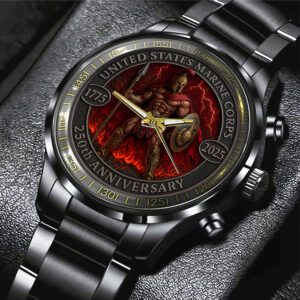 US Marine Corps Black Stainless Steel Watch NGB1303