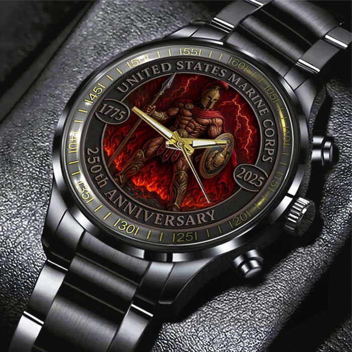US Marine Corps Black Stainless Steel Watch NGB1303