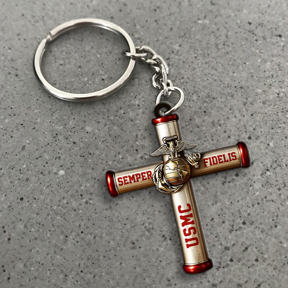 US-Marine-Corps-Custom-Shape-1-sided-Keychain-NGB1070 US Marine Corps Custom Shape 1-sided Keychain NGB1070