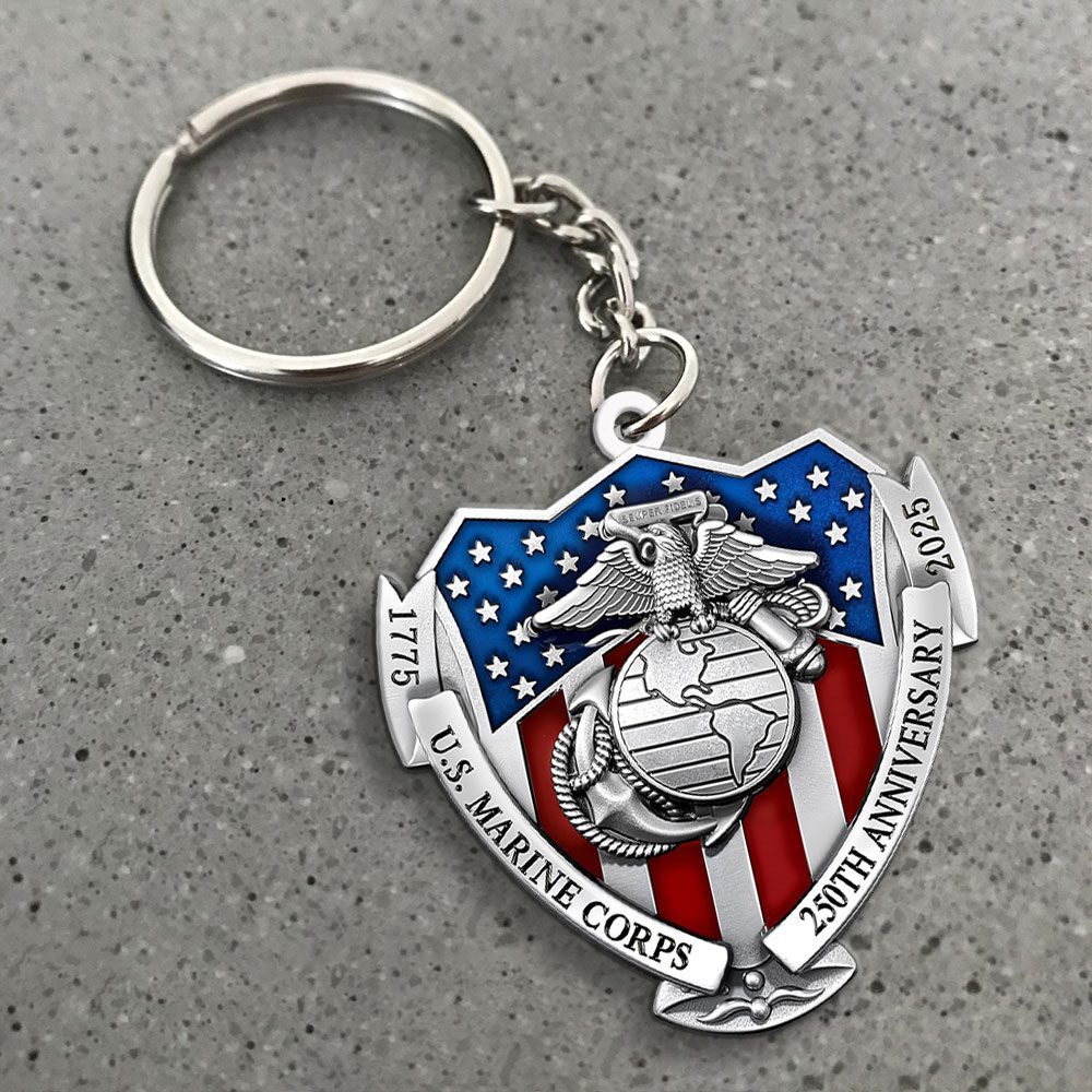 US-Marine-Corps-Custom-Shape-2-sided-Keychain-NGB1130 US Marine Corps Custom Shape 2-sided Keychain NGB1130