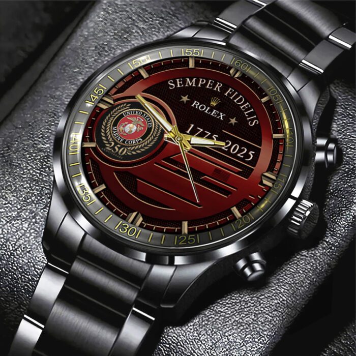 US Marine Corps x Rolex Black Stainless Steel Watch NGB1258