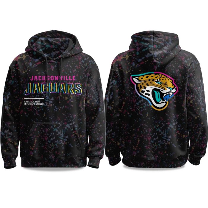 2025 Jacksonville Jaguars Crucial Catch Intercept Cancer Hoodie CRC1011