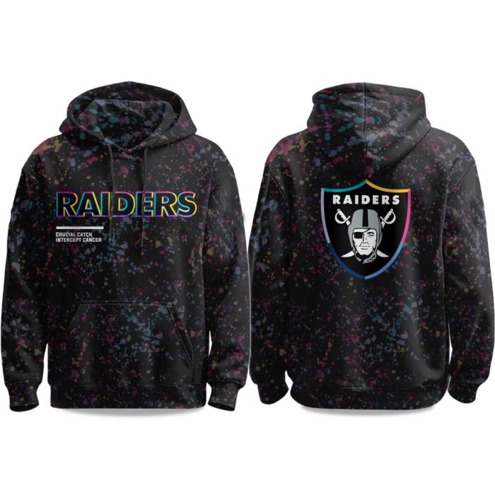 2025 Las Vegas Raiders Crucial Catch Intercept Cancer Hoodie CRC1019