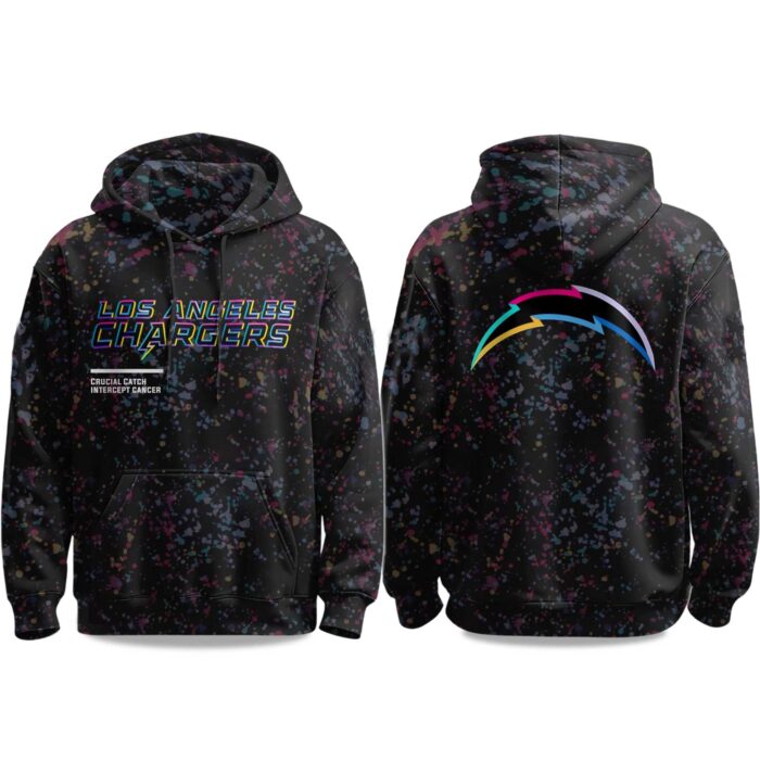 2025 Los Angeles Chargers Crucial Catch Intercept Cancer Hoodie CRC1014