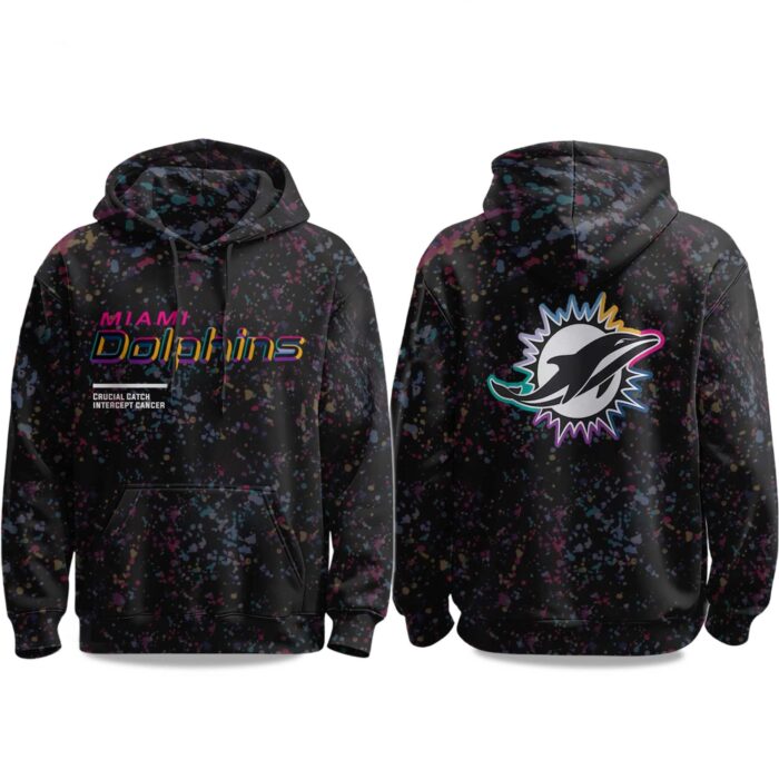 2025 Miami Dolphins Crucial Catch Intercept Cancer Hoodie CRC1009