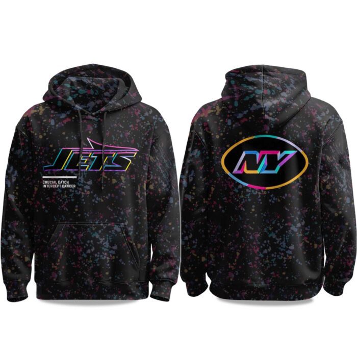 2025 New York Jets Crucial Catch Intercept Cancer Hoodie CRC1012