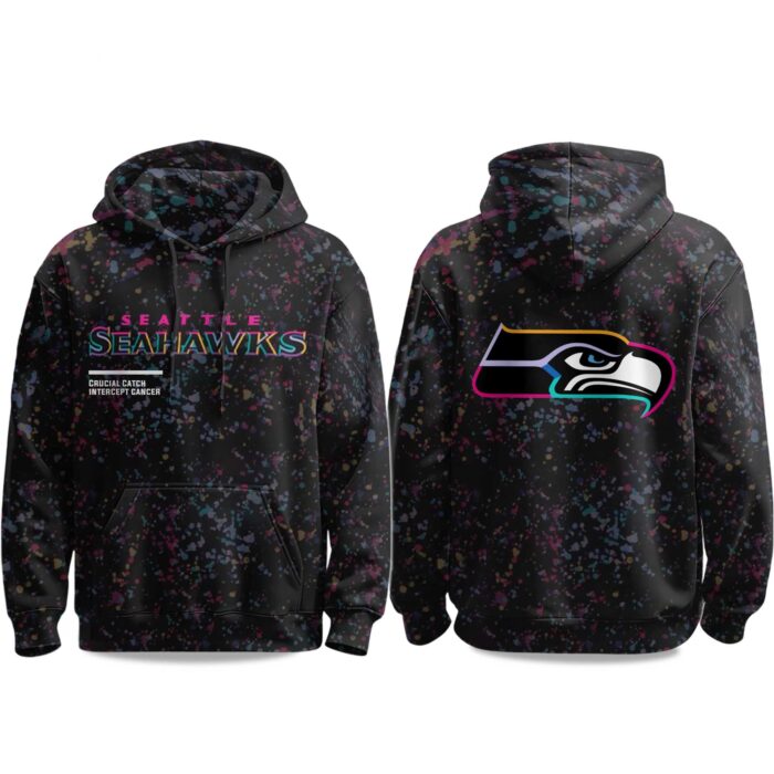 2025 Seattle Seahawks Crucial Catch Intercept Cancer Hoodie CRC1008