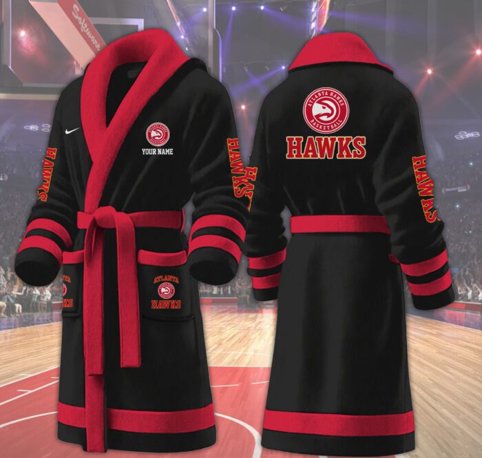 Atlanta Hawks NBA Personalized Fleece Bathrobe