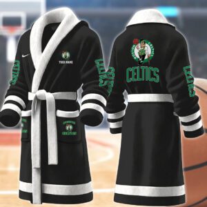 Boston Celtics NBA Personalized Fleece Bathrobe