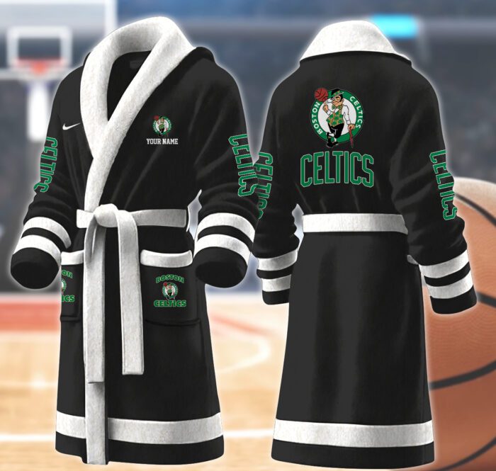 Boston Celtics NBA Personalized Fleece Bathrobe