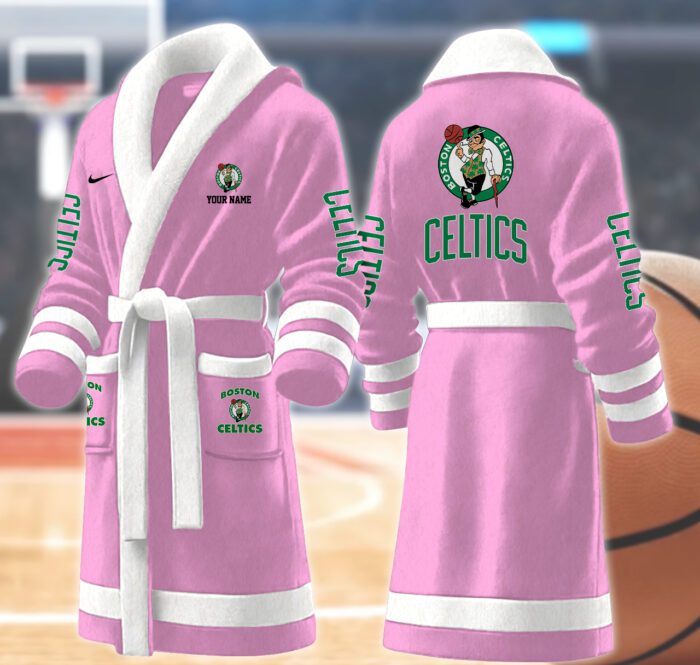 Boston Celtics NBA Personalized Fleece Bathrobe