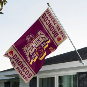 Brisbane Broncos 2025 Premiers 3D House Flag Outdoor Flag GNE5046
